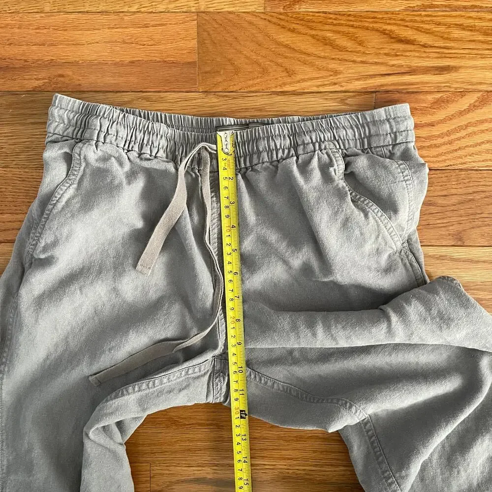 J. Crew Point Sur Seaside Pant 4 Gray Linen Blend High Rise Jogger Casual Crop